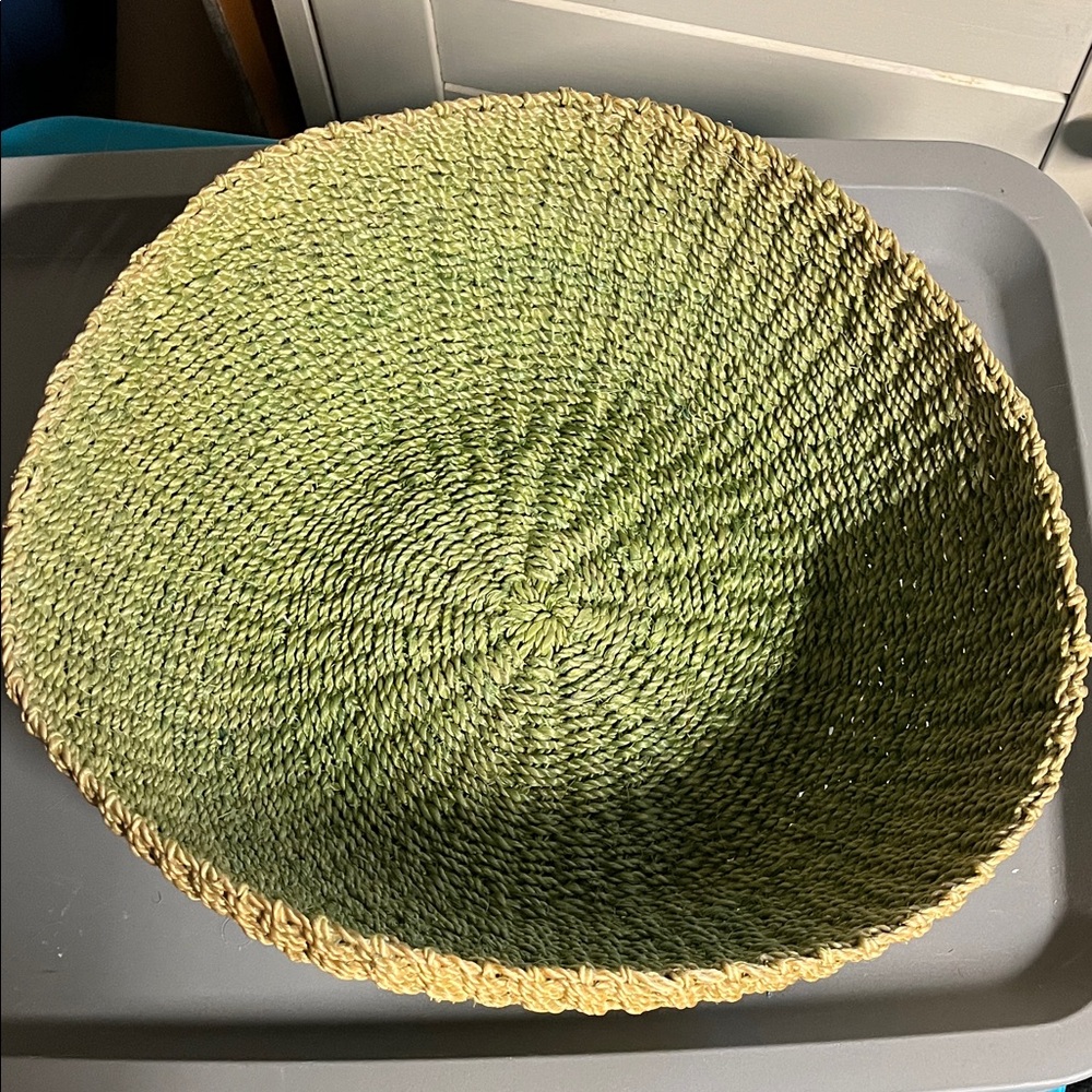 Vintage handwoven green Basket